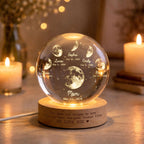 Personalized Moon Phase Crystal Ball LED Night Light – Mother's Day Gift