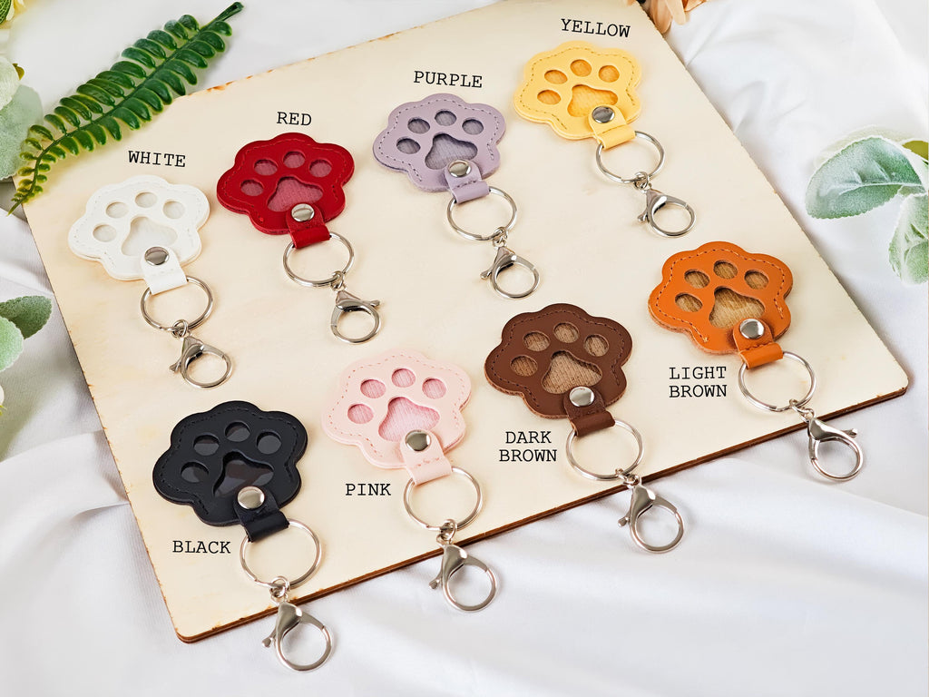 Pet Fur Keepsake Keychain,Dog Fur Keepsake Leather Pouch, Memorial Keychain for Dog,Pet Hair Storing