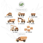 Toy Construction Excavator Handmade Wooden Construction Toy Vehicles Custom Baby Gifts Birthday Boy Gifts Kids Pretend Play First Christmas
