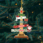 Our Family Christmas Tree Wooden Ornament - Personalized Christmas Gifts For Mom, Dad, Kids, Family