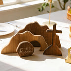Easter Wooden Decoration Set – Empty Tomb & Cross Scene