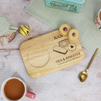 Custom Tea & Biscuit Board, Engraved Wood Treat Tray, Gift for Nanna, Grandma, Granny