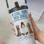 A Girl & Her Dogs With Unbreakable Bond - Personalized 30oz Tumbler With Handle