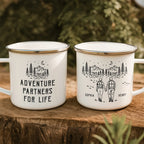 Adventure Partners For Life Couple Gift - Personalized Enamel Mug