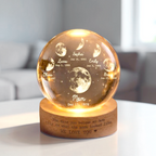 Personalized Moon Phase Crystal Ball LED Night Light – Mother's Day Gift
