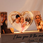 Personalized Couple Photo Collage Night Light, Custom Valentines Day Gift, Gift for Couple