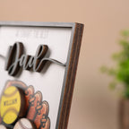 We Caught The Best Dad Baseball & Softball Personalized 2-Layer Wooden Plaque Custom Kid's Name – Perfect Gift for Husband and Dad