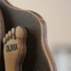 Father and Child Footprint Wooden Stand Personalized