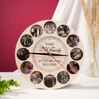 Wooden Clock Personalized Photos - Perfect Gift For Family & Couple