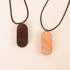 Hidden Magnetic Wooden Locket Necklace with Secret Compartment