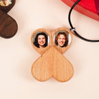 Hidden Magnetic Wooden Locket Necklace with Secret Compartment