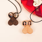 Hidden Magnetic Wooden Locket Necklace with Secret Compartment