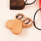 Hidden Magnetic Wooden Locket Necklace with Secret Compartment