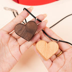 Hidden Magnetic Wooden Locket Necklace with Secret Compartment