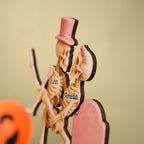 Growing Old Forever Wooden Stand Halloween Skeleton Couple