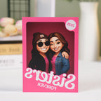 Besties Forever - Sisters Forever - Partner in crime Pink Action Figure 3D Effect, Personalized Acrylic Plaque, Meaningful Gift For Best Friend