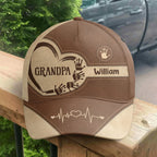 Grandpa Dad Kids Handprints - Personalized Classic Cap - Gift For Grandpa
