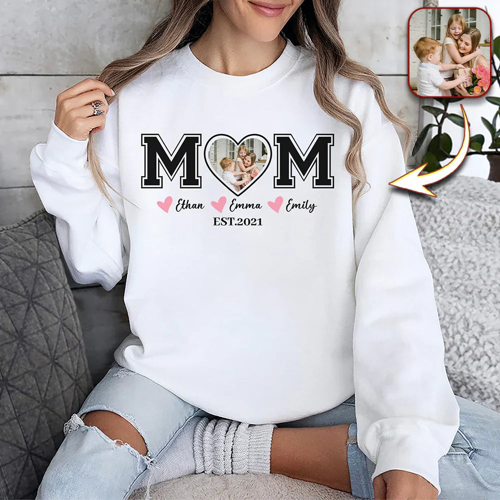Custom Kid Name Personalized White Shirt For Mom, Mother Day Gift
