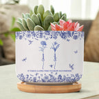 Custom Ceramic Flower Pot for Best Friends – 'It Takes a Long Time to Grow Old Friends' Quote with Name & Floral Design