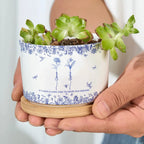 Custom Ceramic Flower Pot for Best Friends – 'It Takes a Long Time to Grow Old Friends' Quote with Name & Floral Design