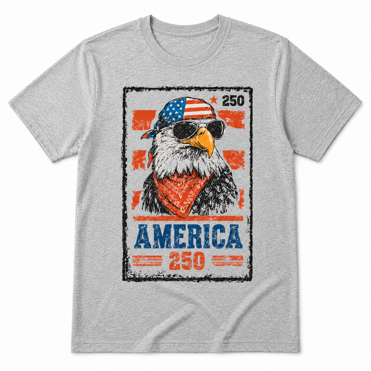 LAT Apparel Boys 250th American Eagle Shirt, 4th of July Shirts
