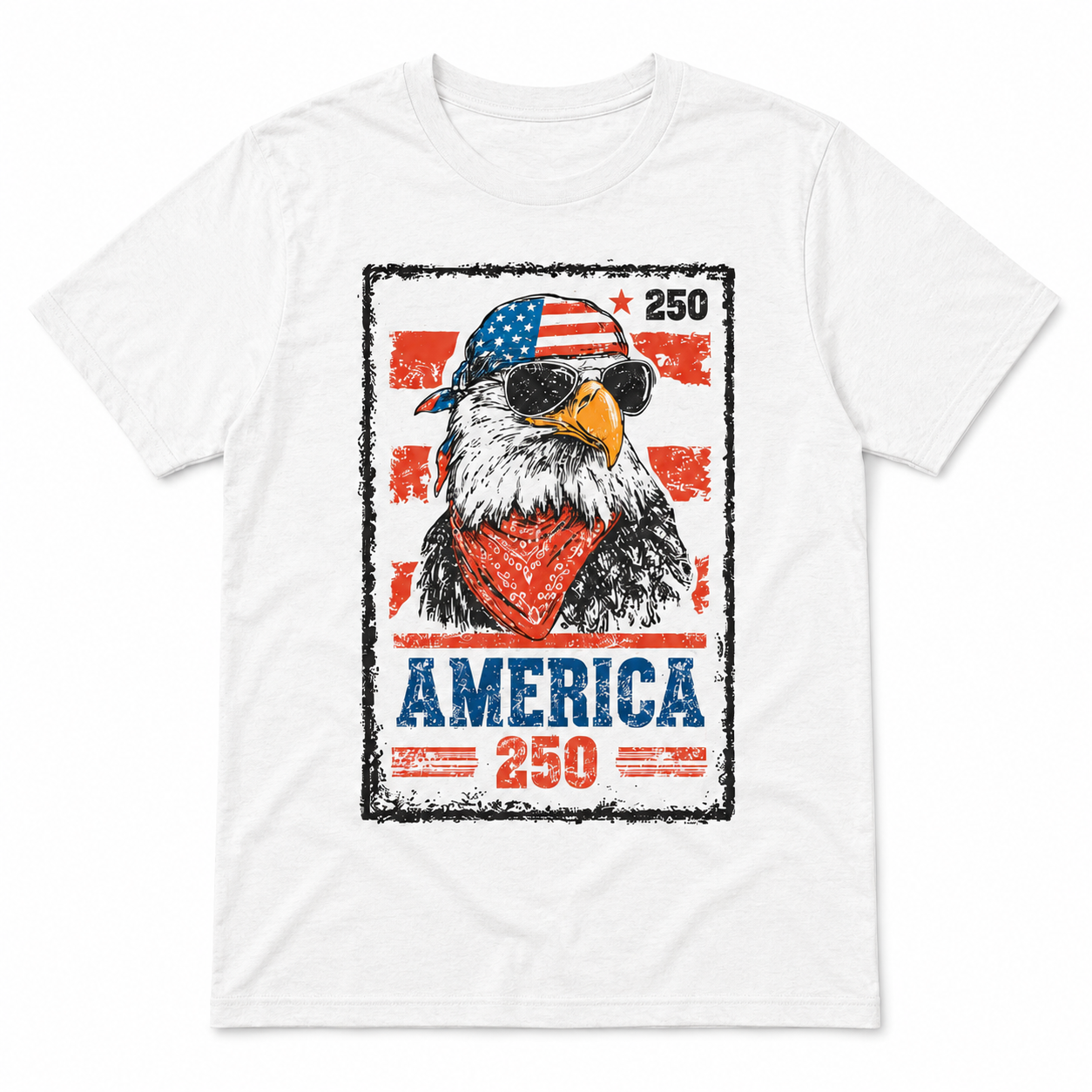 LAT Apparel Boys 250th American Eagle Shirt, 4th of July Shirts