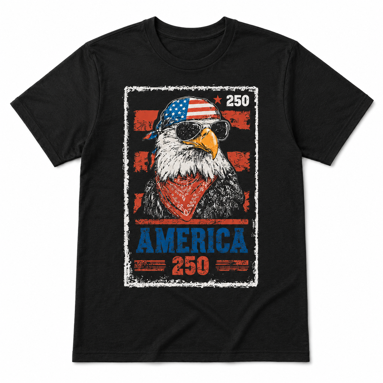 LAT Apparel Boys 250th American Eagle Shirt, 4th of July Shirts