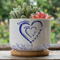 Mom Grandma Hearts Custom Kids' Names - Personalized Ceramic Plant Pot