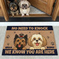 No Need To Knock We Know You Are Here - Dog New Version - Personalized Doormat