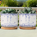 Custom Ceramic Flower Pot for Best Friends – 'It Takes a Long Time to Grow Old Friends' Quote with Name & Floral Design