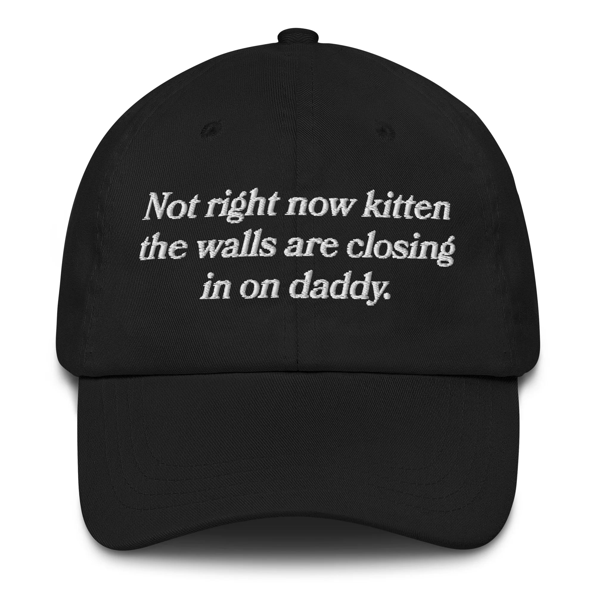 Not Right Now Kitten The Walls Are Closing In On Daddy Hat.