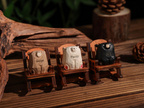 Custom Name Wooden Bears Sculpture, Handmade Wooden Animal Figurine, Home Decor, Wood Pet Figurine, Birthday Gift, Handmade Wooden Gift