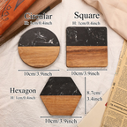 Custom Marble Wooden Coaster, Wedding Favors Bulk Engraved Coasters, Personalized Gift for Housewarming, Anniversary, Gifts for Newlyweds