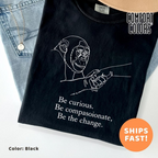 Conservationist Gift Tee, Jane Goodall Legacy Tribute Shirt, Minimalist Chimp Hand Art, Inspirational Quote Top, Environmentalist Apparel