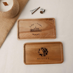 Custom Wooden Tray with Logo, Image or Text, Personalized Catchall Tray for Men, Gifts for Him, Desk Organizer, Branding Gift, Birthday Gift