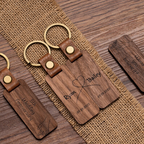Personalised Wood Couple Keychain, Engraved Keyrings for Couple, Gift For Boyfriend / Husband, 5TH Anniversary Gift, Housewarming Party Gift