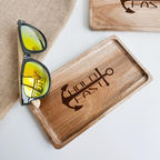 Custom Wooden Tray with Logo, Image or Text, Personalized Catchall Tray for Men, Gifts for Him, Desk Organizer, Branding Gift, Birthday Gift