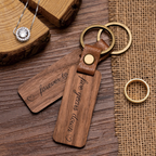 Personalised Wood Couple Keychain, Engraved Keyrings for Couple, Gift For Boyfriend / Husband, 5TH Anniversary Gift, Housewarming Party Gift