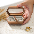 Personalized Wedding Ring Box, Custom Wood Ring Box, Ring Box Holder, Proposal Ring Box, Double Slot Ring Bearer Box, Wood Two Ring Box