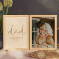 Custom Father's Day Picture Frame - Unique Gifts for Dad, Grandpa, Husband | Christmas, First Father's Day, Photo Frame, Wooden Keepsake Box