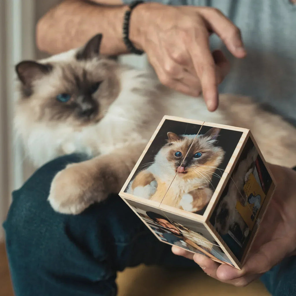 Custom Photo Cube, Photo Cube Album, Wooden and personalized, gift for him her