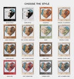 Newly Wed Gifts, Two Locations Heart Puzzle Map Wooden Framed Wall Art, Personalized Wedding Gifts for Couple, 5th Anniversary Gift for Wife