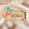 Personalised Christmas Holly Stocking Tags
