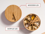 7-Day Wooden Pill Box, Weekly Pill Case, Cute Pill Organizer for Purse, Daily Vitamin Organizer & Birth Control Case, Pocket Pill Container
