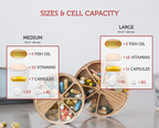 7-Day Wooden Pill Box, Weekly Pill Case, Cute Pill Organizer for Purse, Daily Vitamin Organizer & Birth Control Case, Pocket Pill Container
