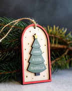Family Christmas Ornament - 2025 Personalized 3D Ornament With Names - Christmas Tree Ornament