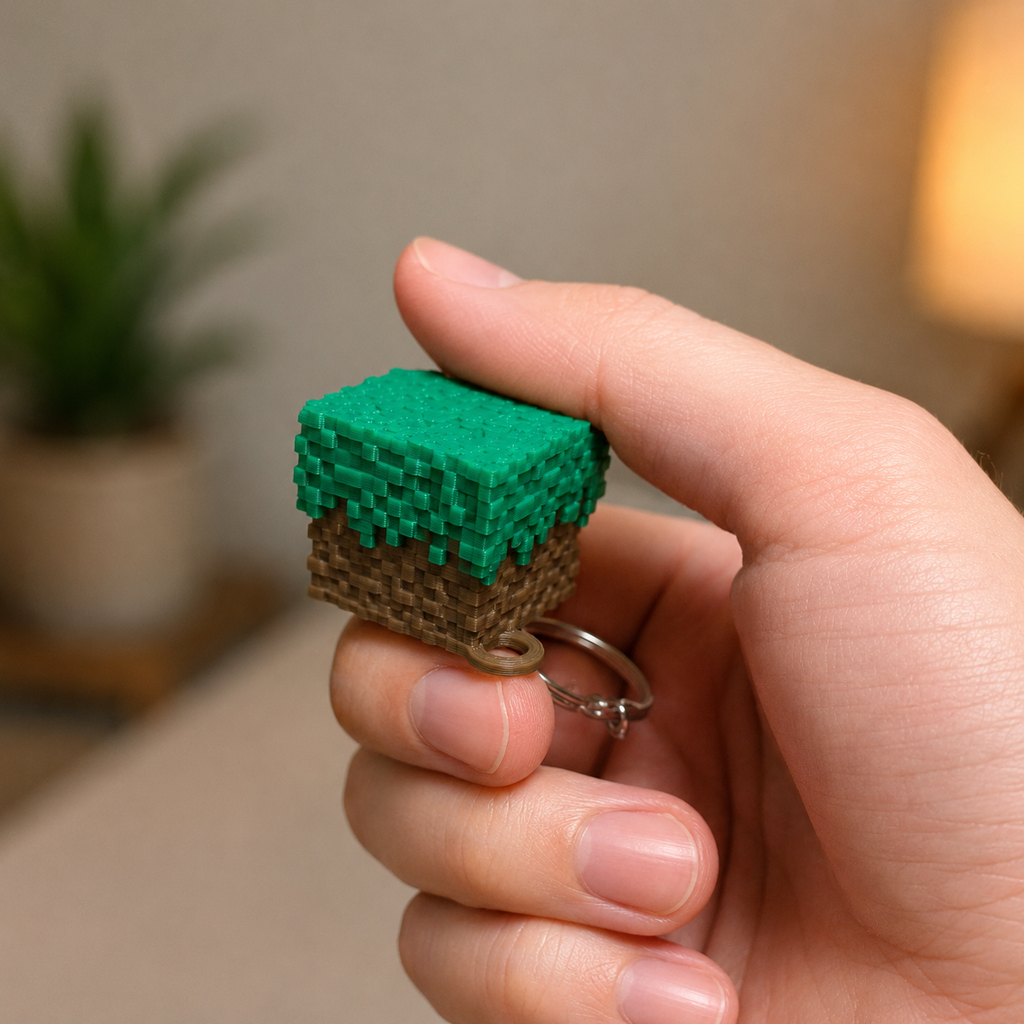 3D Printed Minecraft Grass Block Clicker