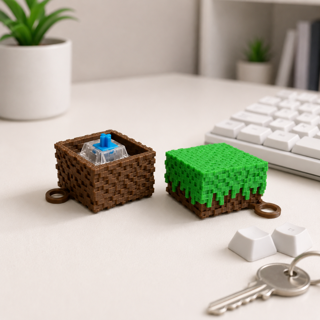 3D Printed Minecraft Grass Block Clicker