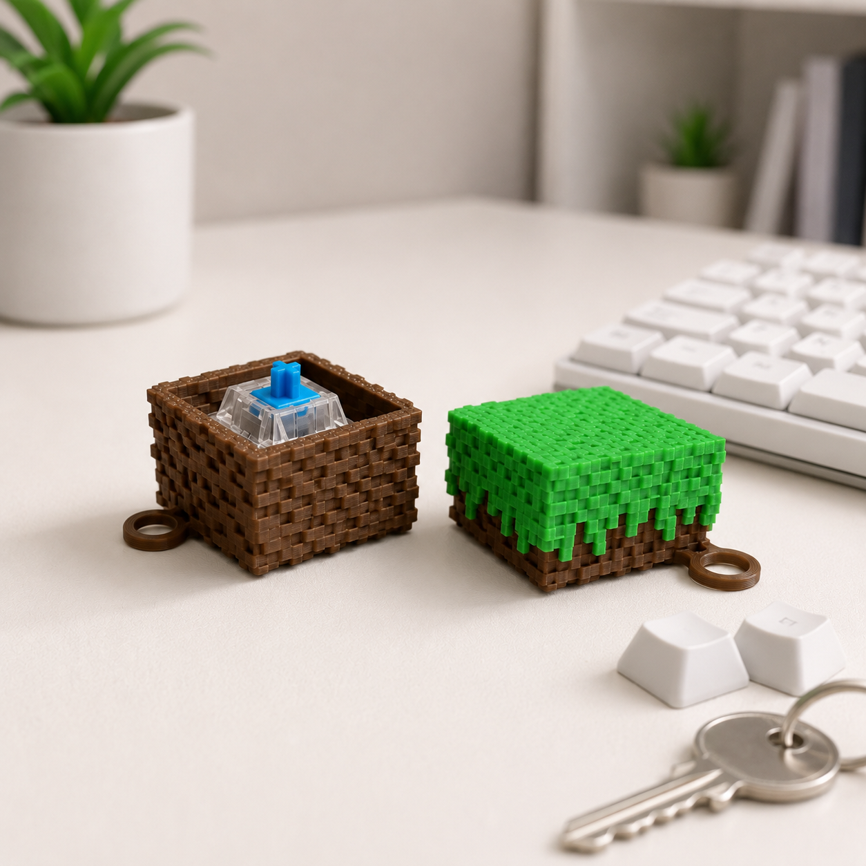 3D Printed Minecraft Grass Block Clicker