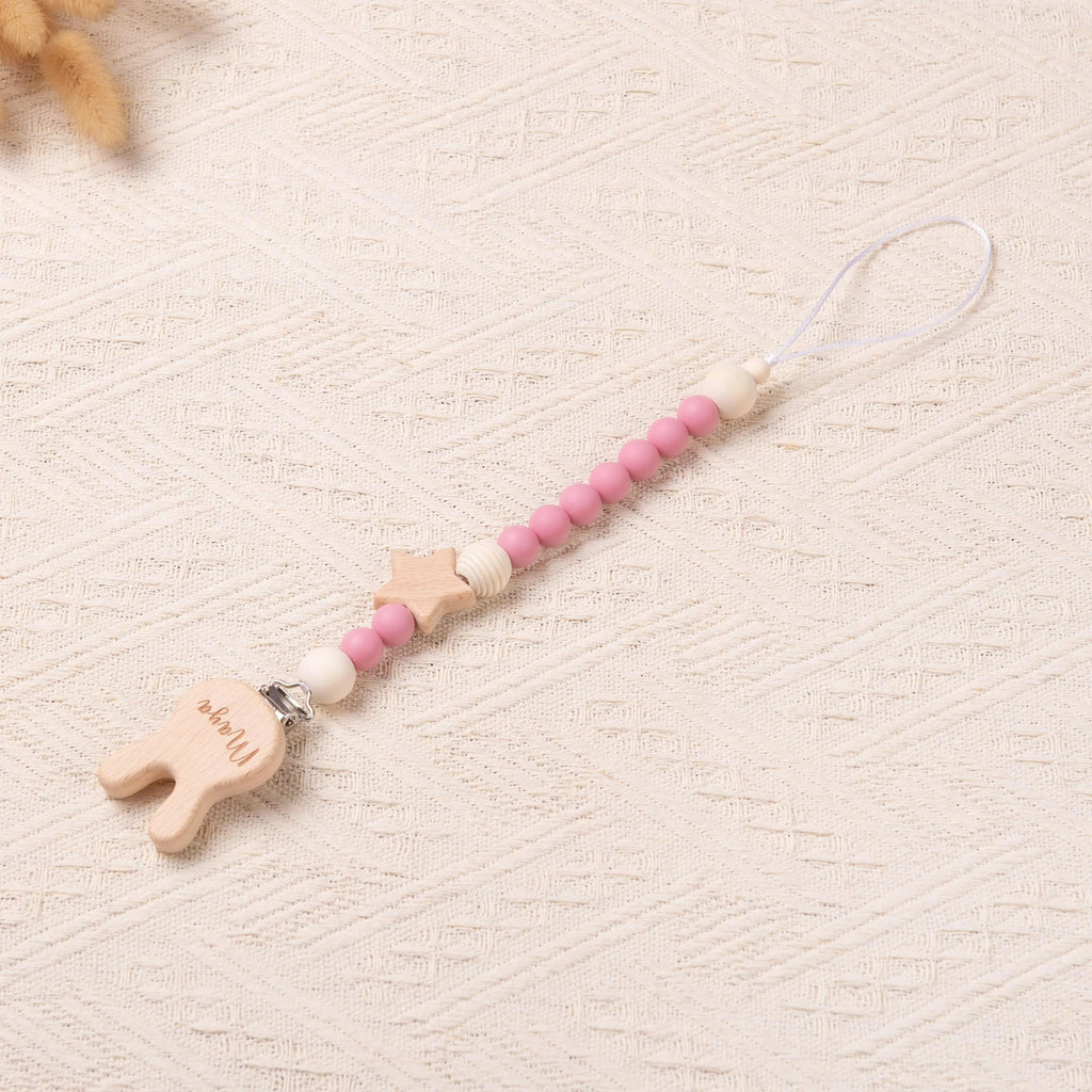 Personalized Pacifier Clip for Baby Boy and Girl, Custom Binky Clip, Engraved Soother Clip with Name, Baby Shower Gifts, Newborn Gifts